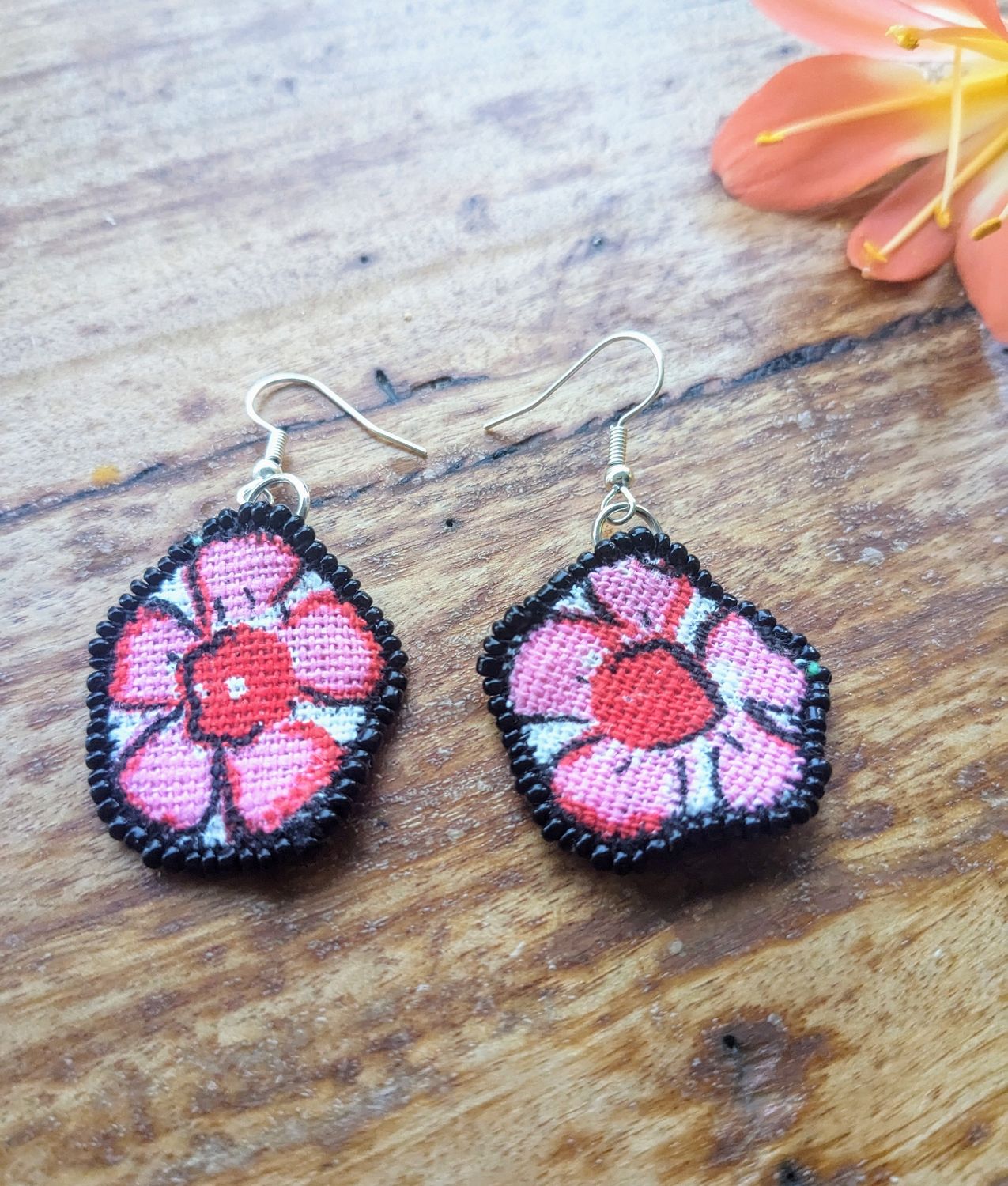Retro Flower Upcycled Earrings