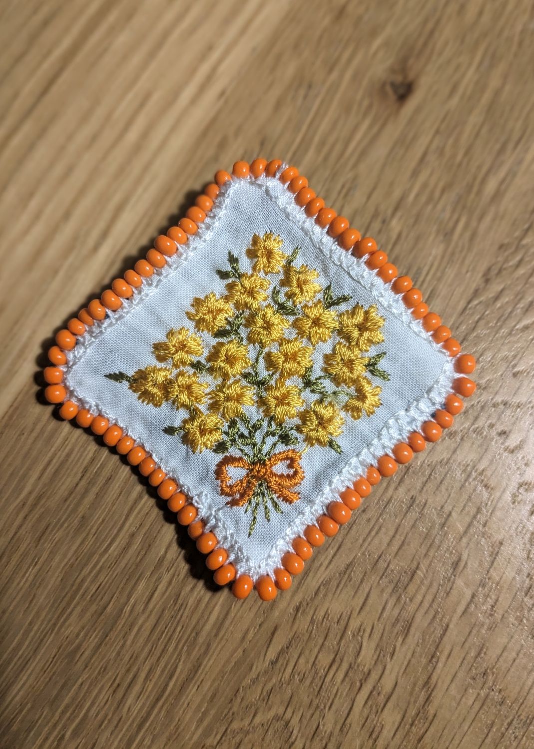 Bouquet of Flowers Upcycled Fabric Brooch