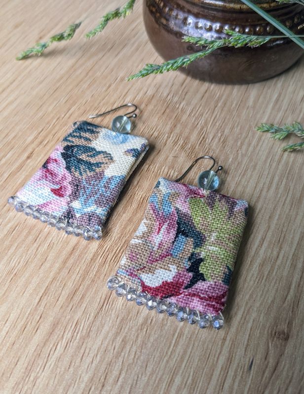 Upholstery Fabric Earrings 