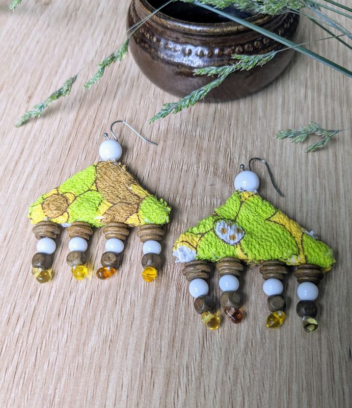 Terry Towelling Upcycled Earrings