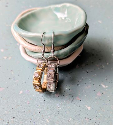 Mixed Metal Upcycled Earrings 