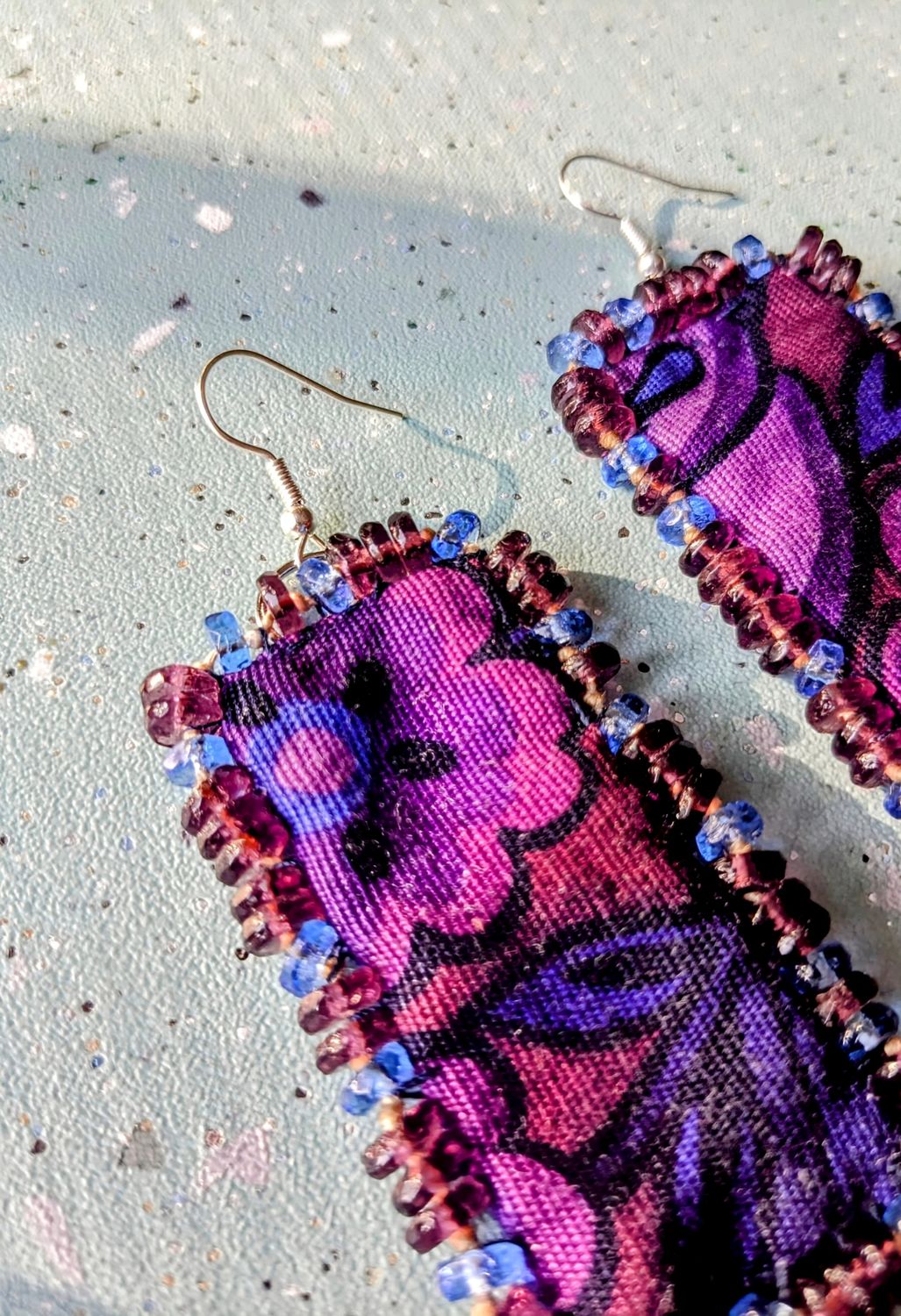 Upcycled Glass Bead Earrings 