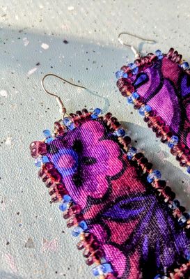 Upcycled Glass Bead Earrings 
