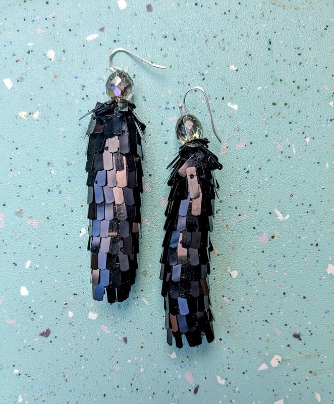 Dragon scale Upcycled Earrings