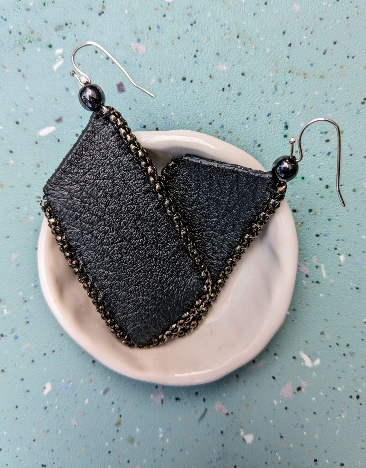 Modern Leather Earrings 