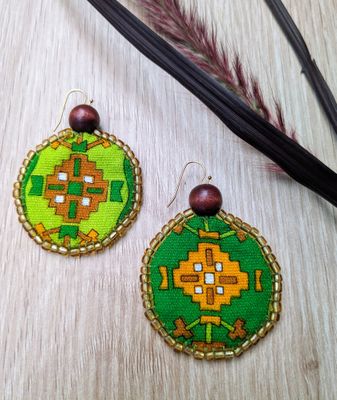 Retro Upcycled Fabric Earrings
