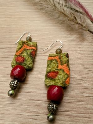 Upcycled Garden Bead Earrings 