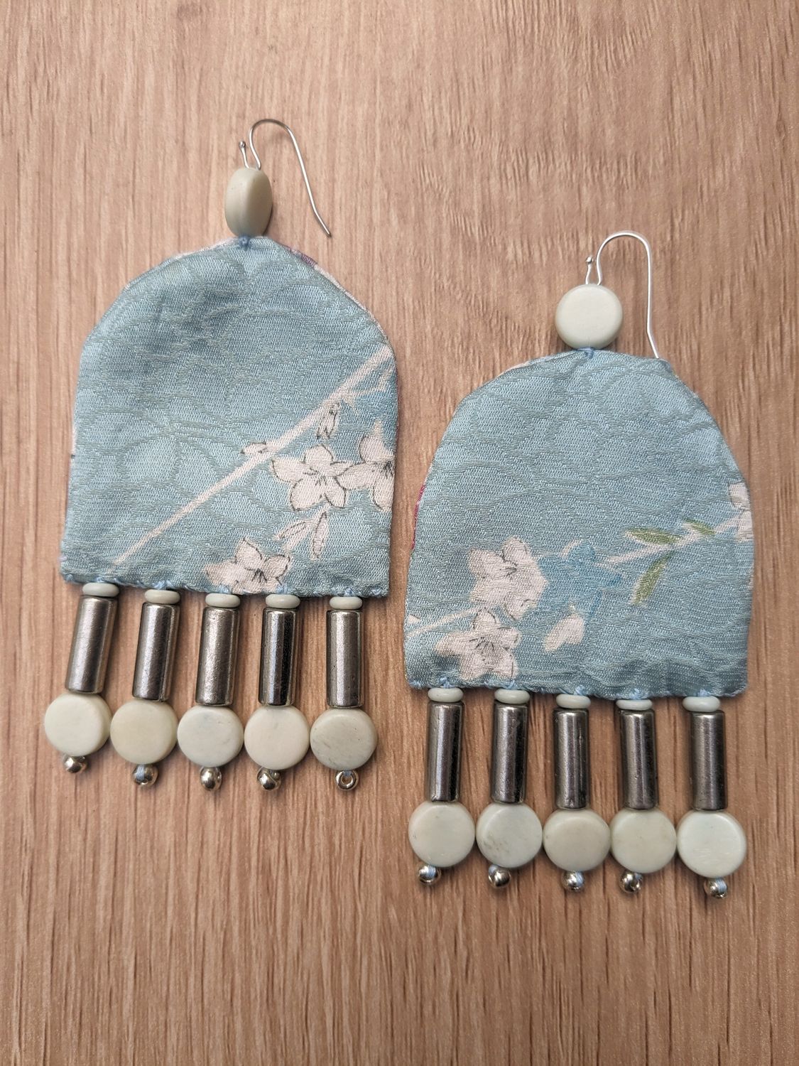 Kimono Silk Upcycled Earrings 