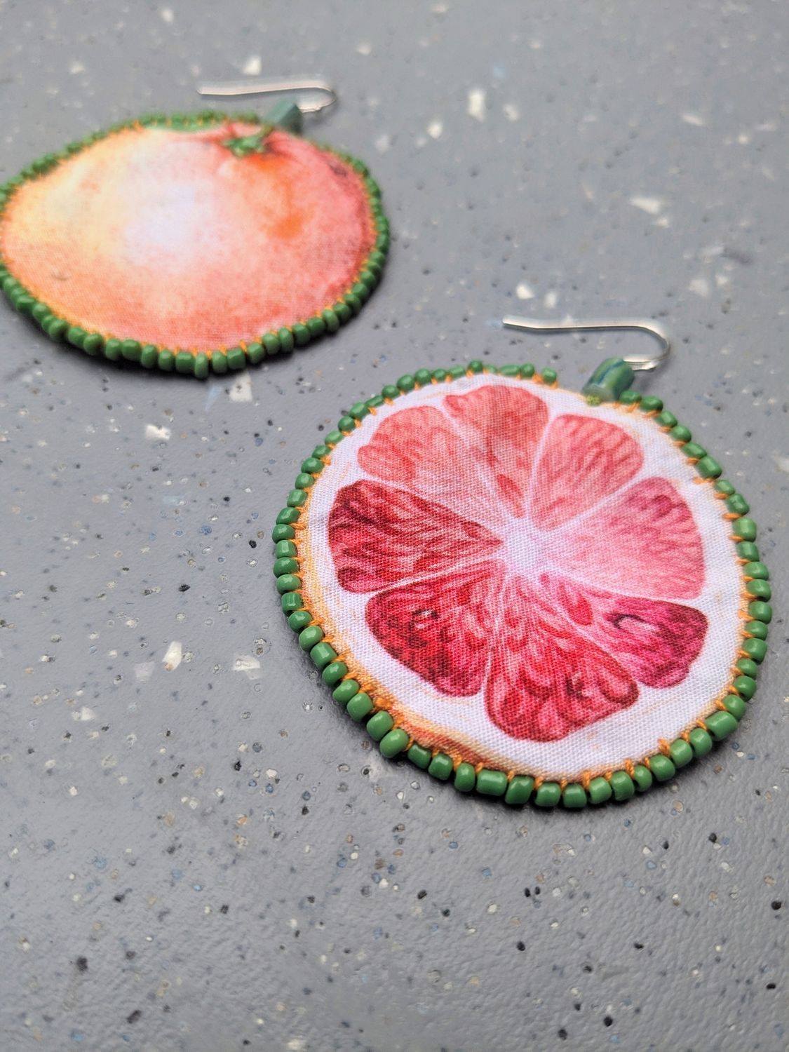 Blood Orange Upcycled Earrings
