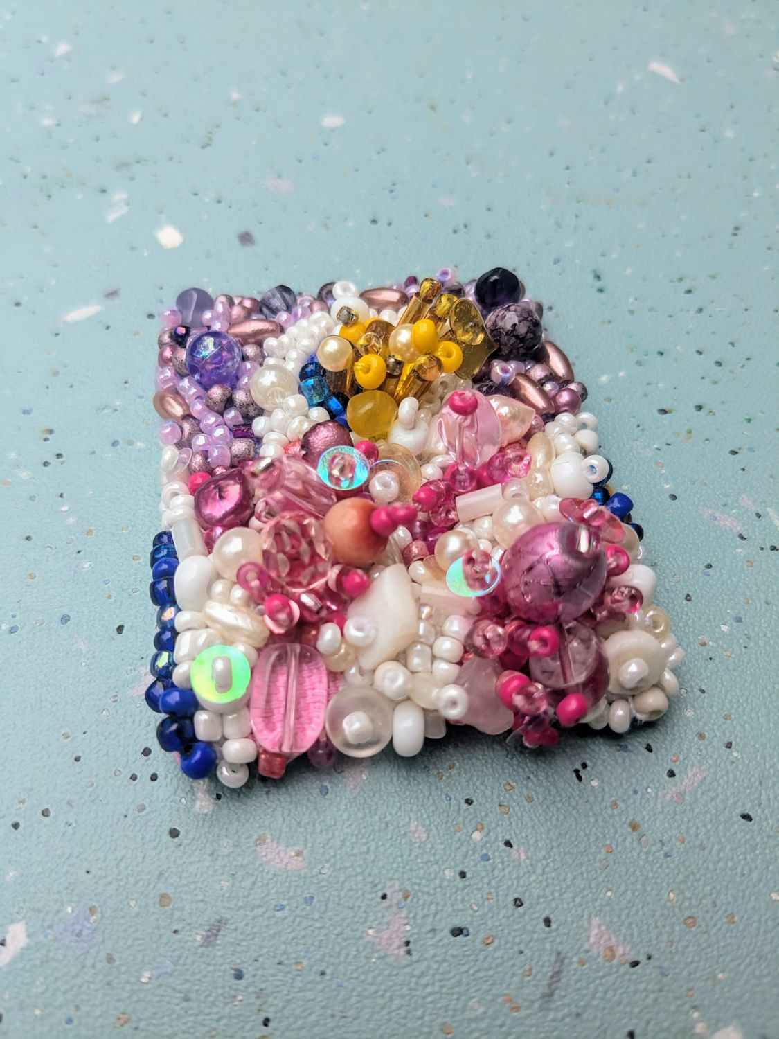 Coral Upcycled Fabric Brooch 1