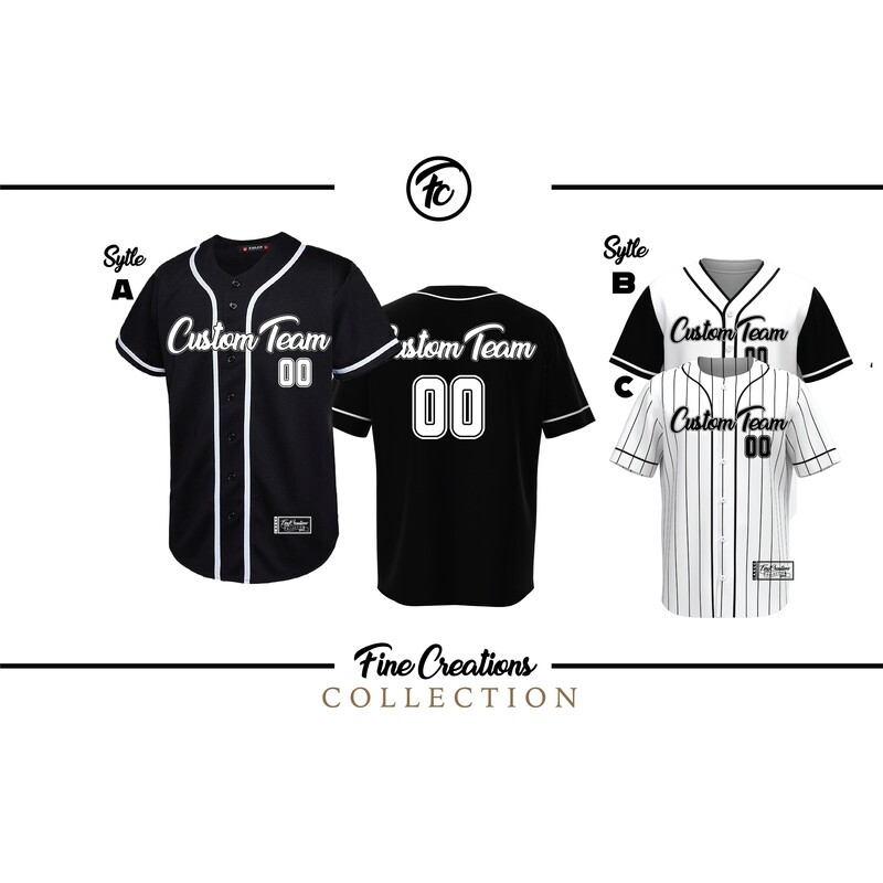 Custom Baseball Jersey Jersey, Custom Black Jersey, Button-up Jersey