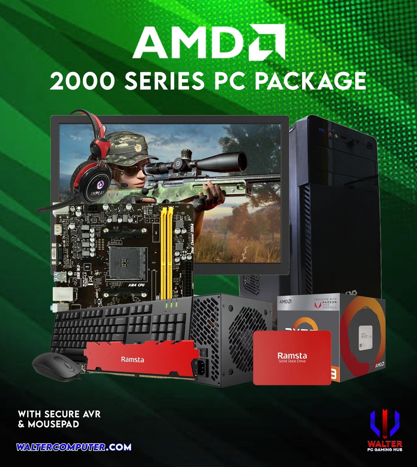 PC Package 4 AMD Ryzen 3 2100GE -Entry Level