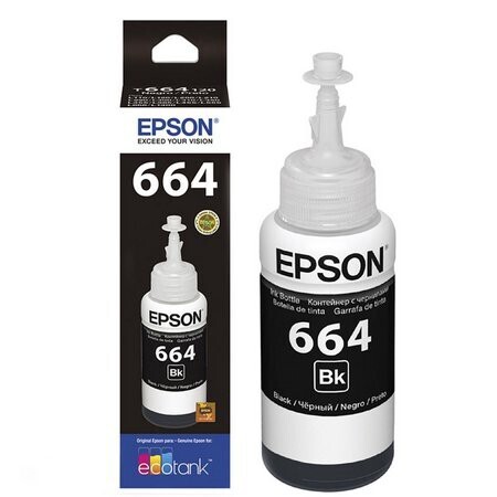 Epson T664 Ink Bottle 70 ml Black Cyan Yellow Magenta (Genuine)