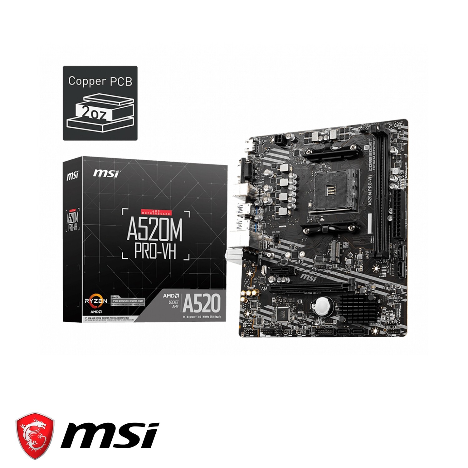 MSI A520M PRO-VH Socket AM4 Motherboard