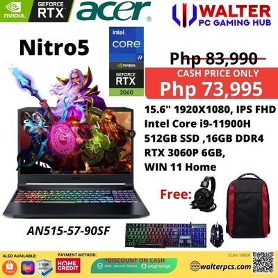 Acer Nitro 5  I9-11900H/16G/D4/512GBSSD/RTX3060/W11 HOME