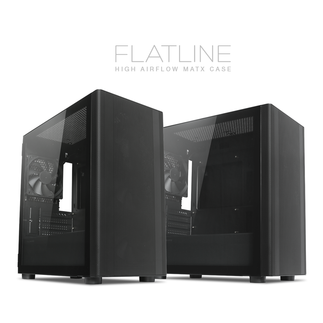 Tecware Flatline TG mATX black 3x120mm