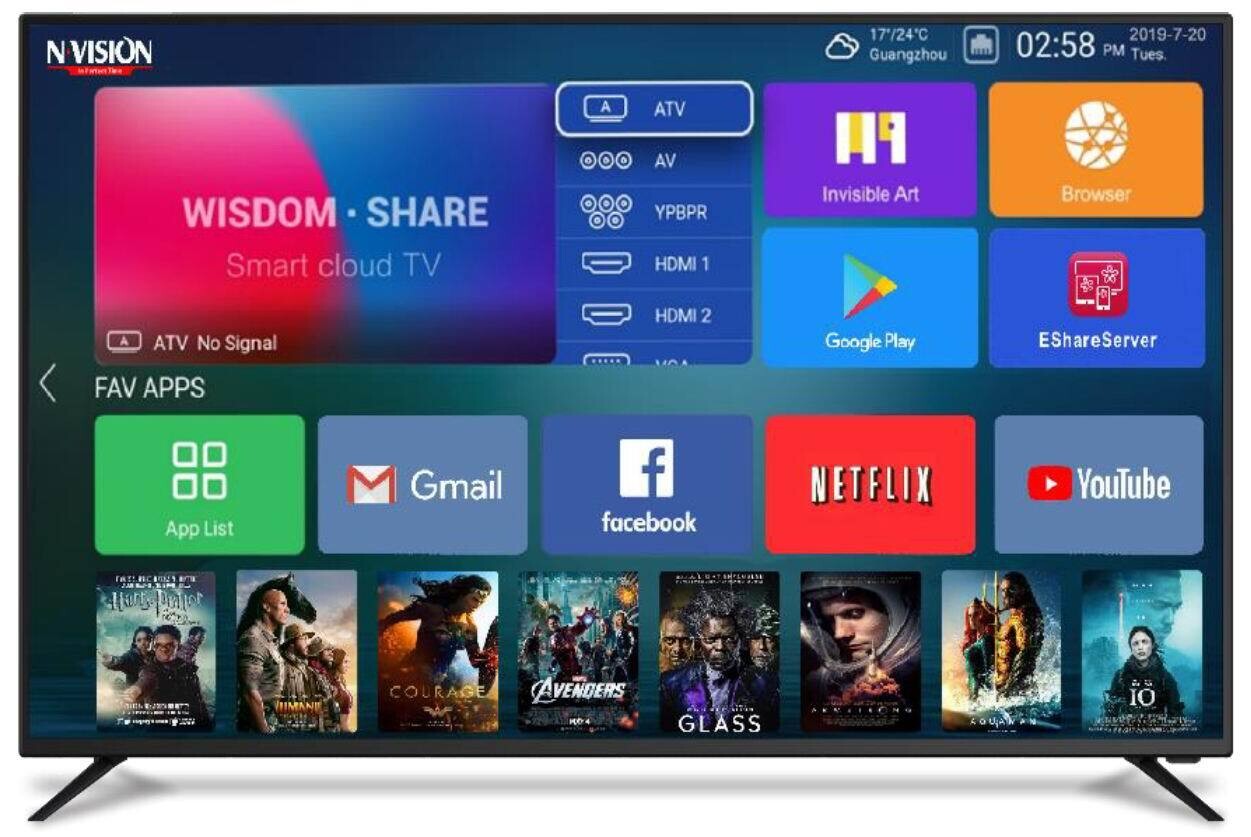 NVISION SMART TVNS800 43" FHD  ANDROID 9.0