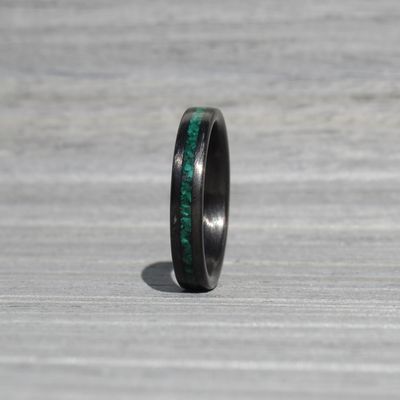 Karbon prstan malahit ženski