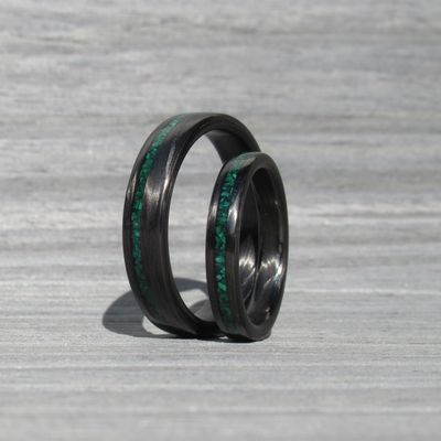 Set karbonskih prstanov Malahit