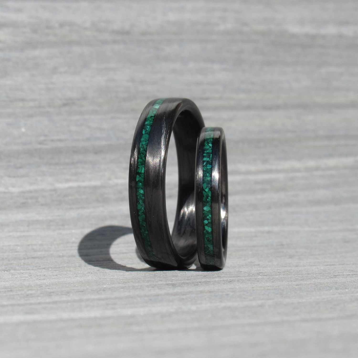 Set karbonskih prstanov Malahit