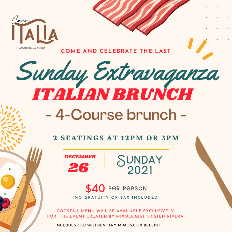 Sunday Extravaganza Italian Brunch (@12:00pm)