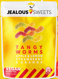 Jealous Sweets - Tangy Worms (Apple, Lemon, Strawberry &amp; Orange)