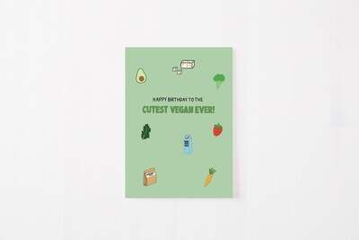 Greeting Card: Cutest Vegan Ever