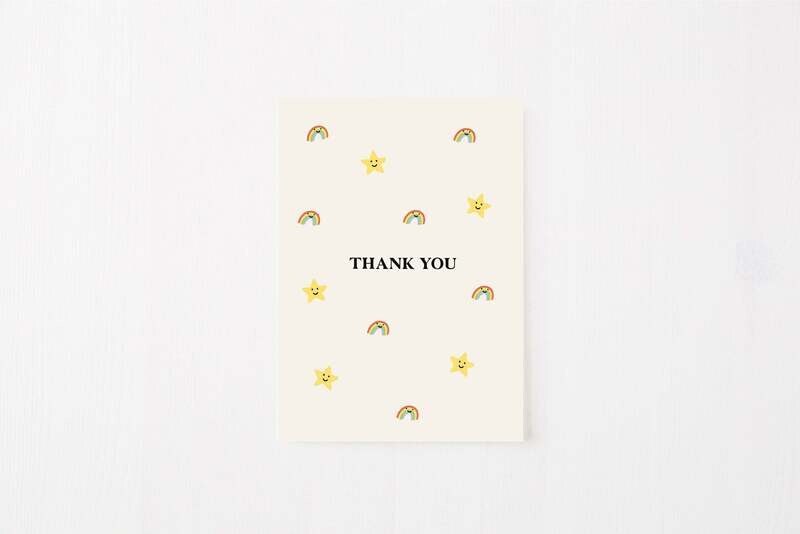 Greeting Card: Rainbow And Star Smiles &quot;Thank you&quot;