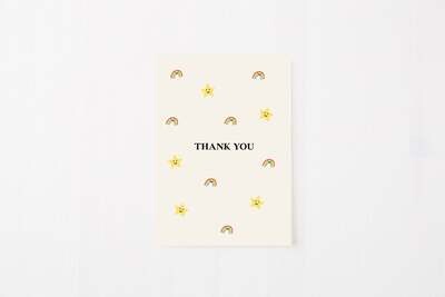 Greeting Card: Rainbow And Star Smiles "Thank you"