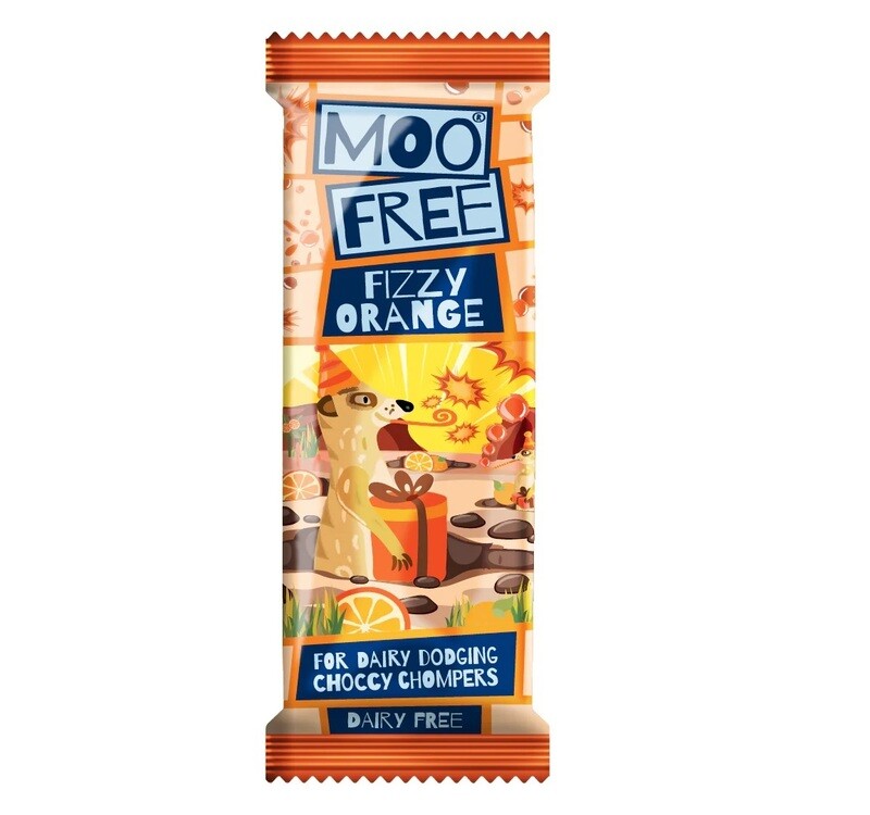 Mini Fizzy Orange Bar, by Moo Free &quot;Best by&quot; June 12