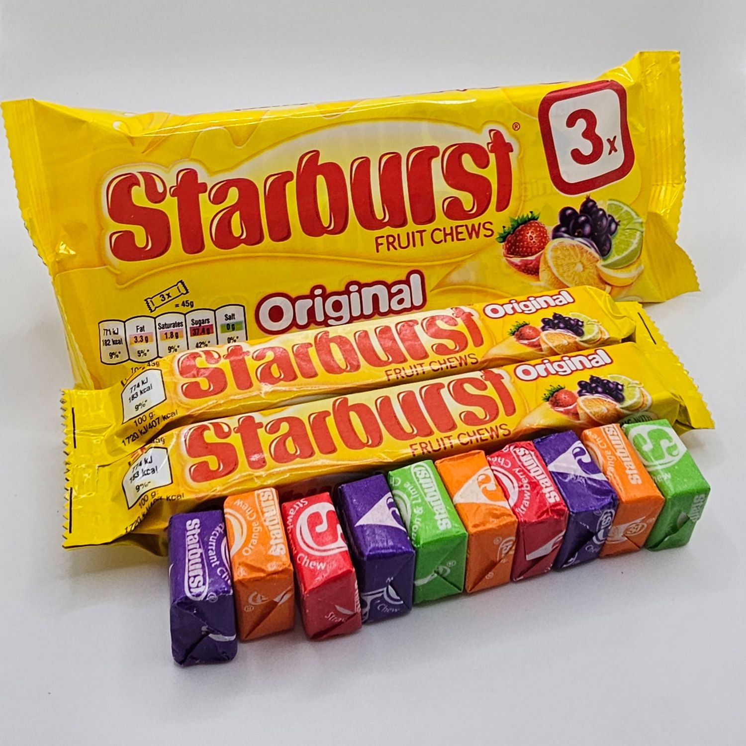 Starburst Vegan Chewy Sweets Fruit Flavoured Multipack (x3) (&quot;Best by&quot; Sept 18)