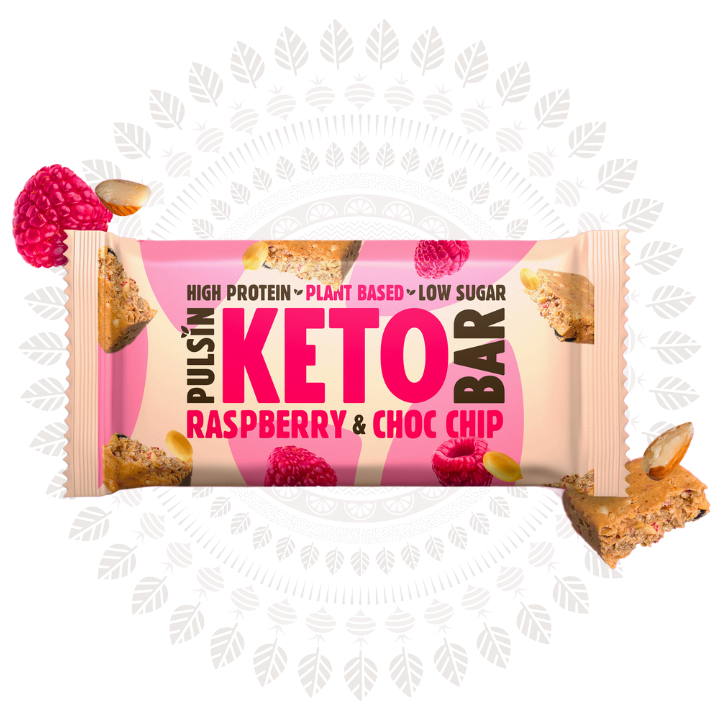 Keto Raspberry &amp; Choc Chip Bar, by Pulsin