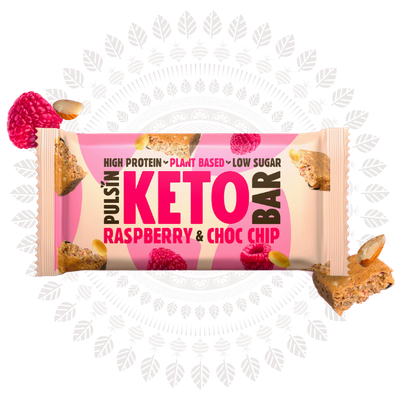 Keto Raspberry &amp; Choc Chip Bar, by Pulsin