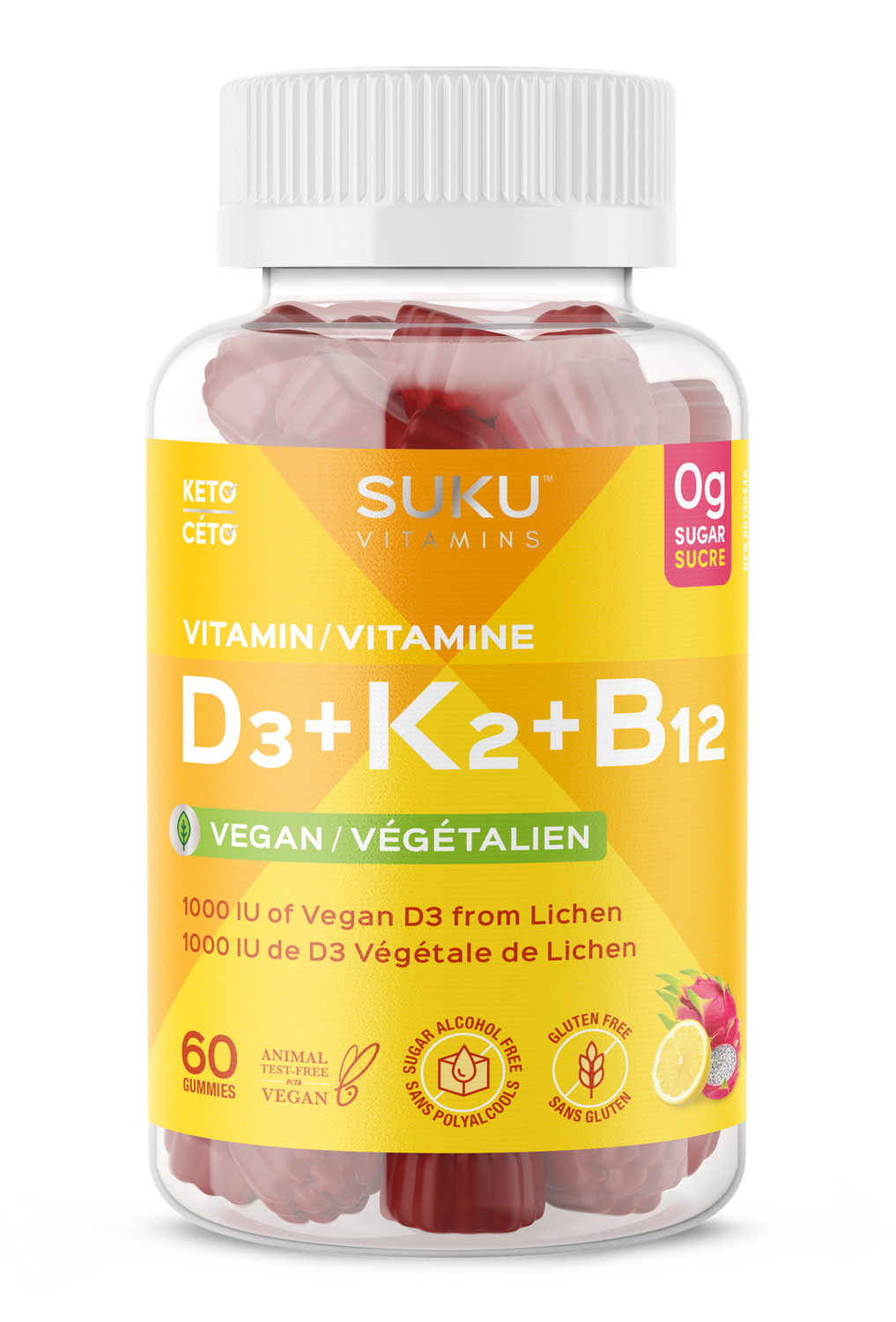 D3 &amp; K2 &amp; B12, by SUKU (60 gummies)