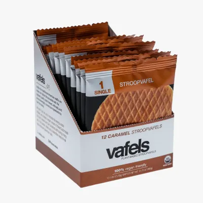 (WHOLESALE) Organic Caramel Stroopvafel, by Vafels (Stroopwafel) - cs 12
