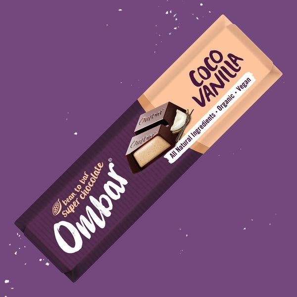 Coconut Vanilla Chocolate Bar, by Ombar