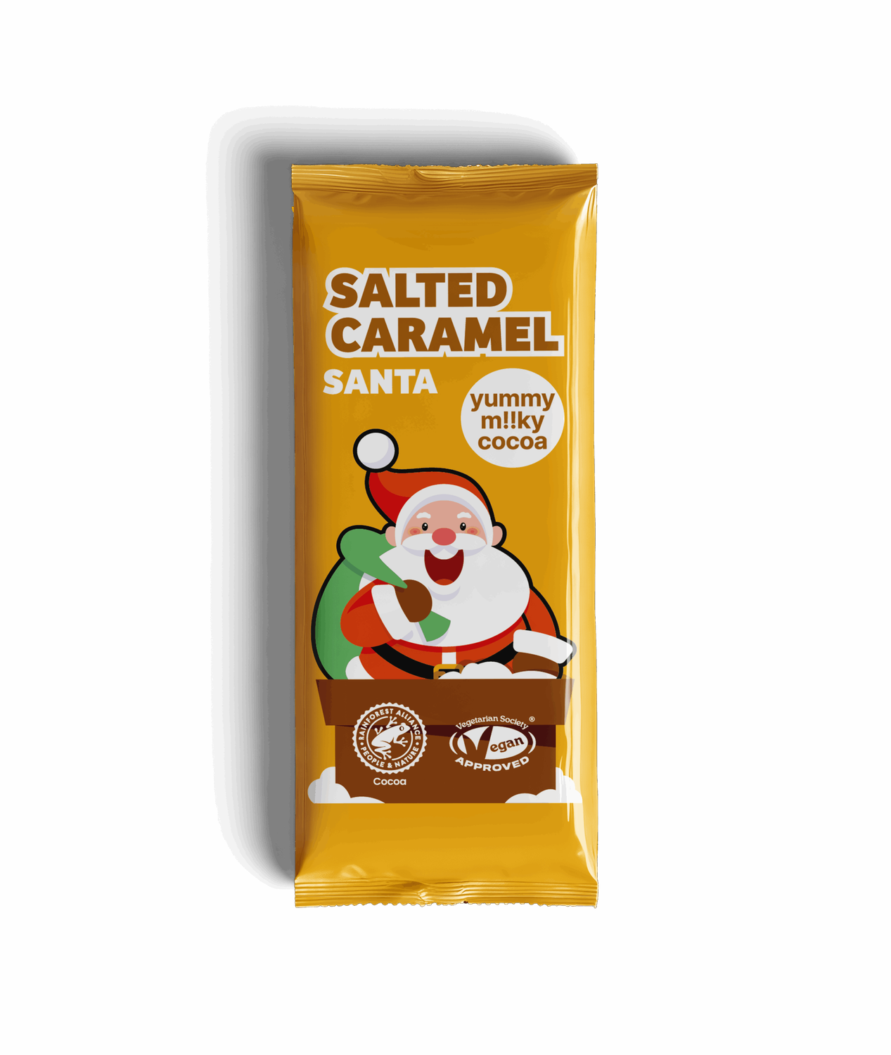 Salted Caramel &quot;Milk&quot; Chocolate Santa Bar, by Plamil So Free