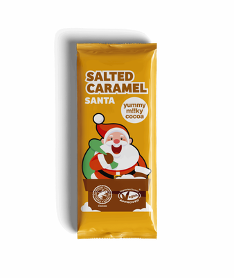 Salted Caramel &quot;Milk&quot; Chocolate Santa Bar, by Plamil So Free