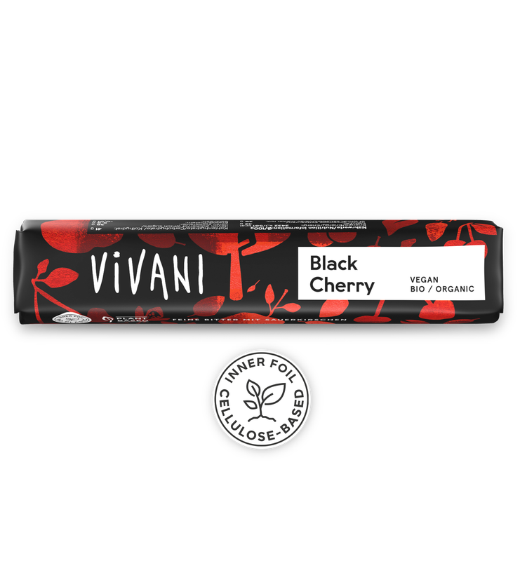 Black Cherry Dark Chocolate Bar, by Vivani