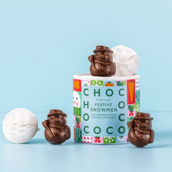 M!lk Chocolate Snowmen Tube, by Chococo