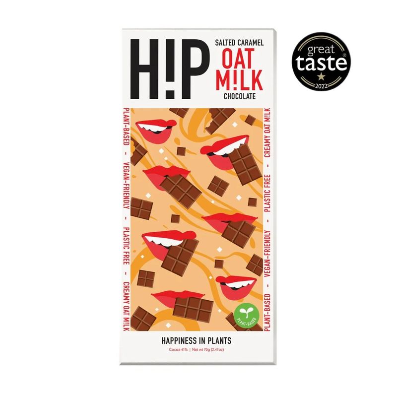 Salted Caramel Oat M!lk Chocolate Bar, by H!p Chocolate (HIP)