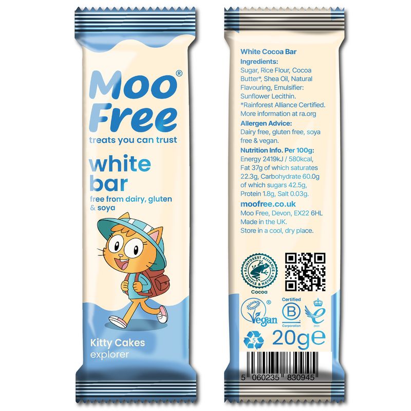 White Chocolate Mini Bar, by Moo Free