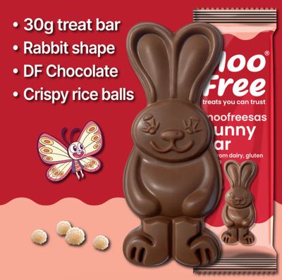 Original Easter Bunny Chocolate Bar, by Moo Free (BROKEN)