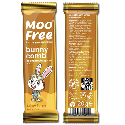 Mini Vegan Bunnycomb Bar, by Moo Free