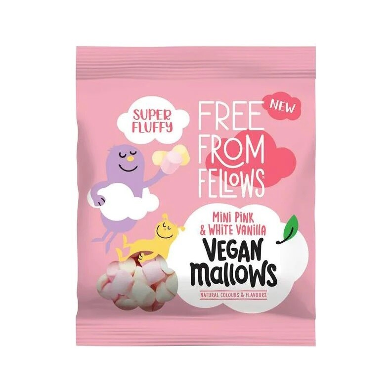 Mini Pink &amp; White Vanilla Mallows, by Free From Fellows