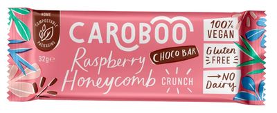 Raspberry &amp; Honeycomb Crunch CAROB Bar, by Caroboo