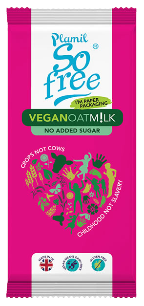 No Added Sugar Oat M!lk Chocolate Bar, by Plamil So Free