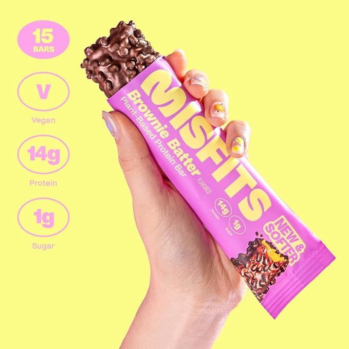 Brownie Batter Plant-Based Protein Bar, by Misfits LIMIT 2