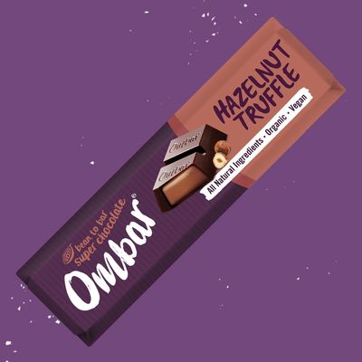 Hazelnut Truffle Chocolate Bar, by Ombar