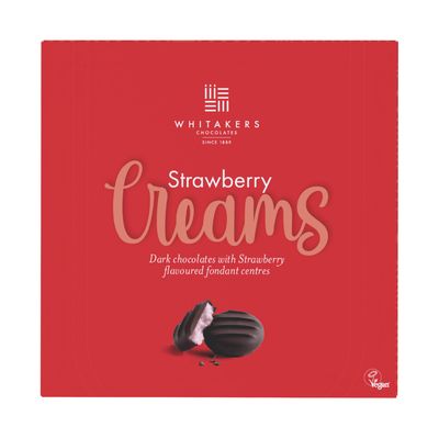 Dark Chocolate Strawberry Fondant Creams, by Whitakers Dark Chocolate Strawberry Fondant Creams, by Whitakers